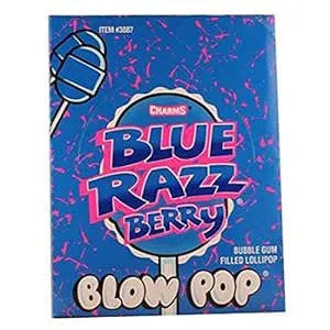 Charms Blue Razzberry Blow Pops Lollipops Quantity: 48