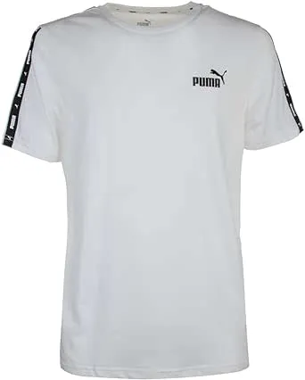 Men's Puma White Ess+ Tape T-Shirt - L, Size: Large