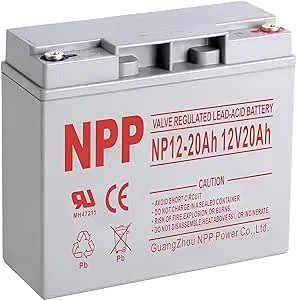 NPPower NP12-20Ah (T12) Terminals 12V 20Ah Sealed Lead Acid Battery Replace for Security Systems, Solar System,ZB-12-20, 6-DZM-20, 6DZM20, Scooter Bike, HR22-12, HR22 and Dr Power 6-dzm-20