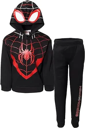 Marvel Spider-Man Avengers Fleece Cosplay Pullover Hoodie and Jogger Pants Outfit Set Toddler to Big Kid Sizes (2T - 18-20)