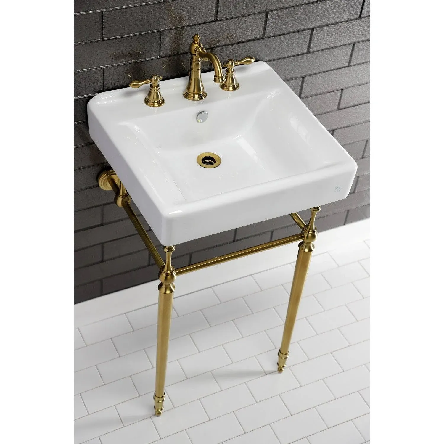 Kingston Brass VPB3016 Edwardian 16&#034;W x 30&#034;H Console Stand - Brass