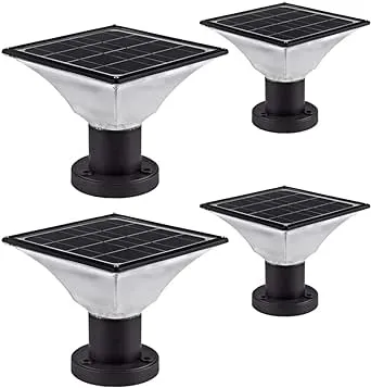 Solar LED Post Cap Lights Outdoor – Solar Powered Deck Post Lights – Waterproof Solar Powered Caps fits 4x4 or 6x6 Posts (4 Pack)