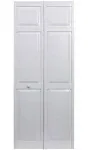 Pinecroft Seabrooke 36-in x 80-in White 2-panel Square Hollow Core Prefinished PVC Closet Bifold Door (Hardware Included)