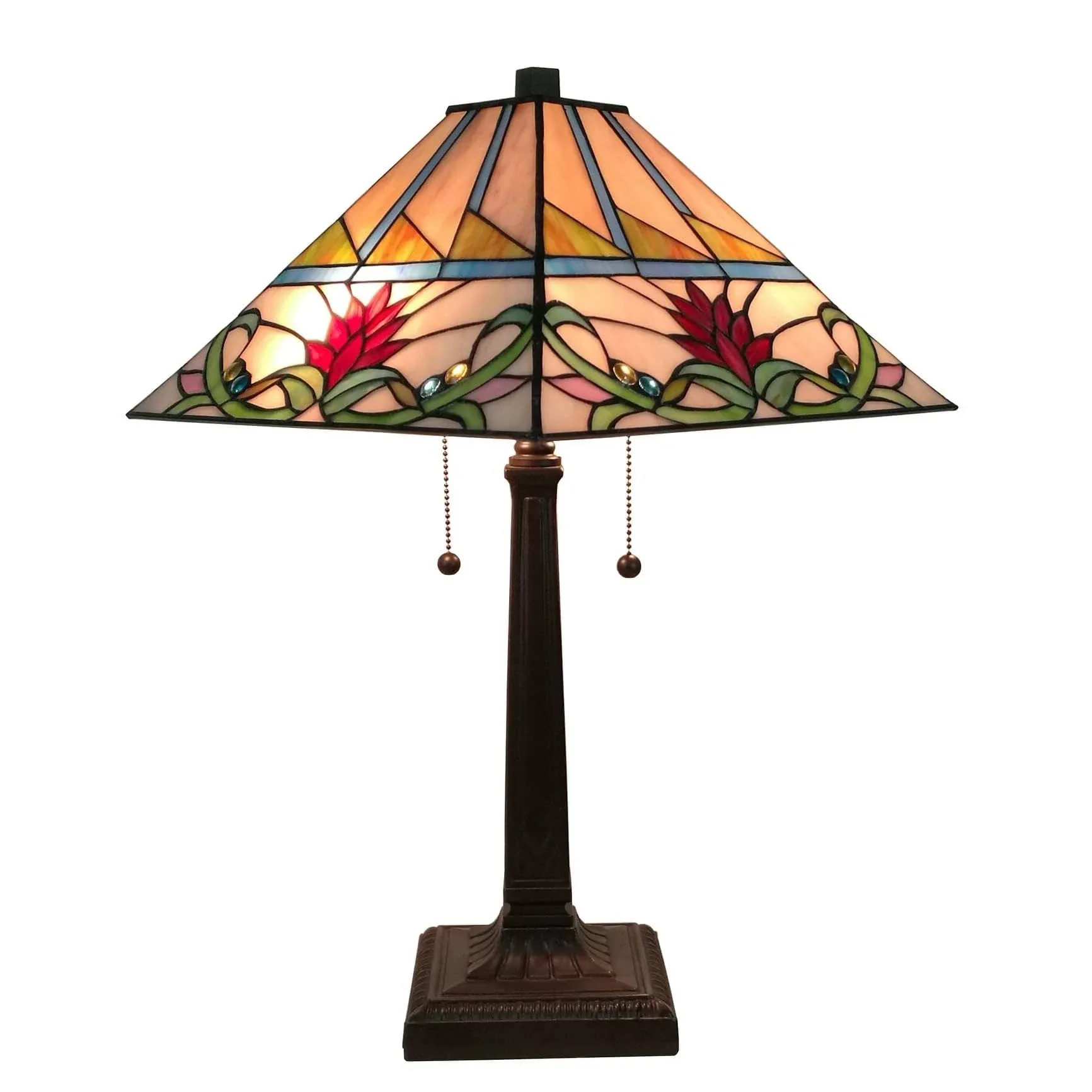 Amora Lighting AM311TL14 Tiffany Style Multi Color Mission Table Lamp 22&quot; High