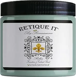 Renaissance Chalk Finish Paint - Celadonite 1 Pint (16oz) - Chalk Furniture & Cabinet Paint - Non Toxic, Eco-Friendly, Superior Coverage