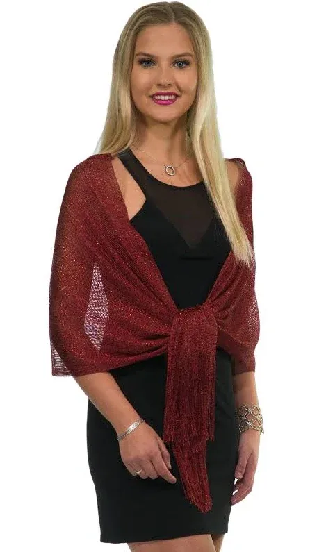 ShineGlitz Shawls and Wraps for Evening Dresses Shawls for Women Giving Wedding Shawl Gift Burgundy Red Shawl