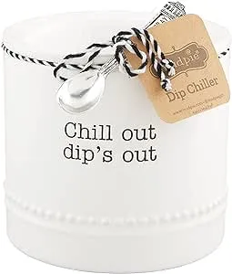 Mud Pie Circa Dip Chiller, White, assembled 5" x 4.5" dia