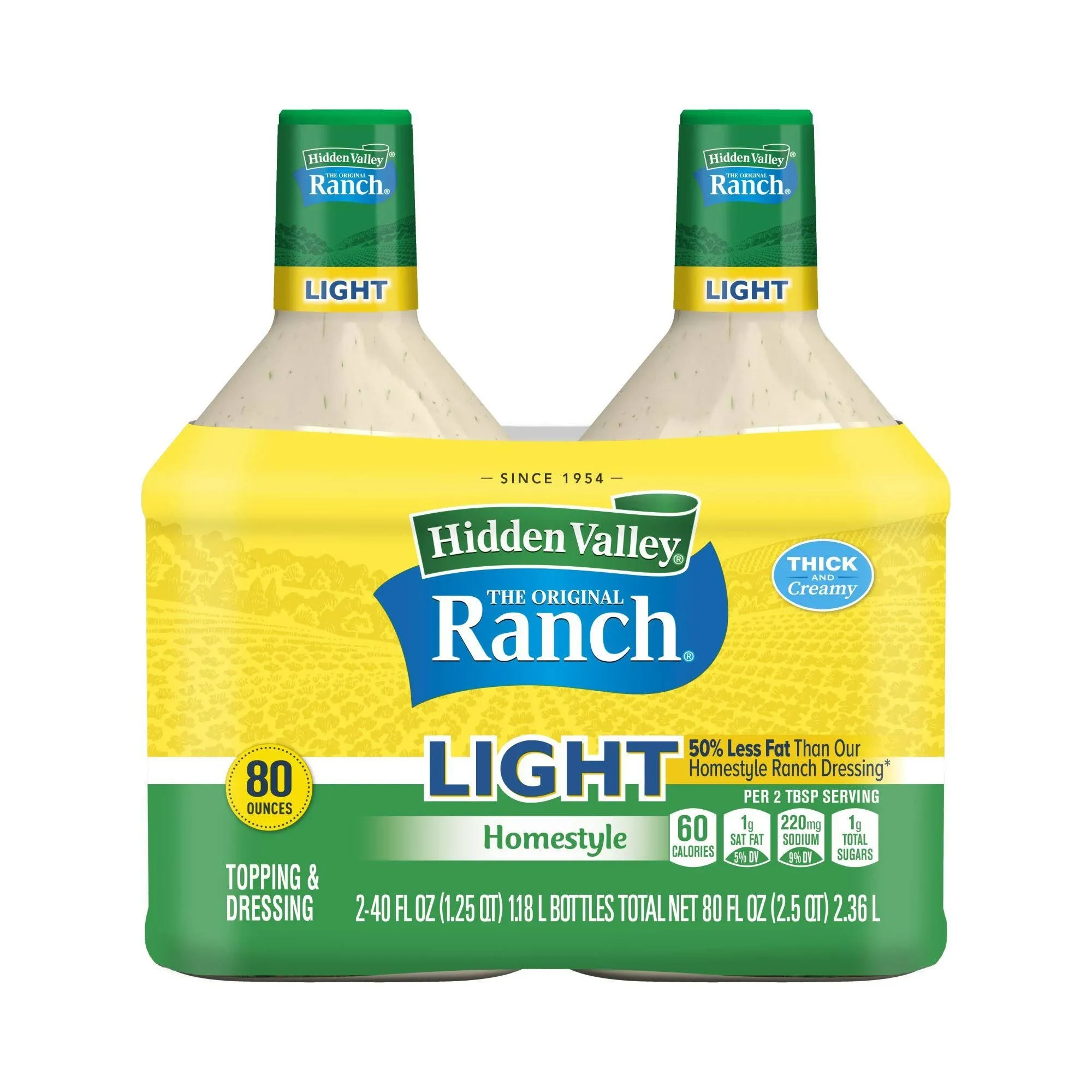 Hidden Valley Original Ranch Homestyle Sixty Calories Salad Dressing 2 pk./40 oz