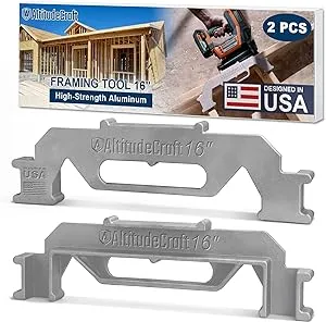 Framing Tools - 16'' Framing Stud Layout Tool, Stud Framing Jig for 16 Inch On-Center Precision Wall Stud Framing Measurement (2-Piece Set)