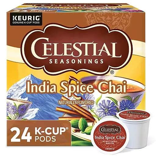 Celestial Seasonings India Spice Chai, K-Cup Portion Pack for Keurig K-Cup Brewers, 24-Count