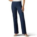 Women's Lee Flex Motion Trouser Pants, Size: 12 Short, Indigo Rinse