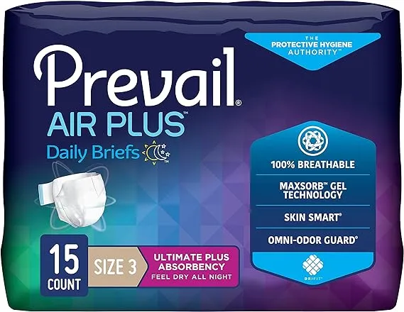 Prevail Air Plus Brief Size