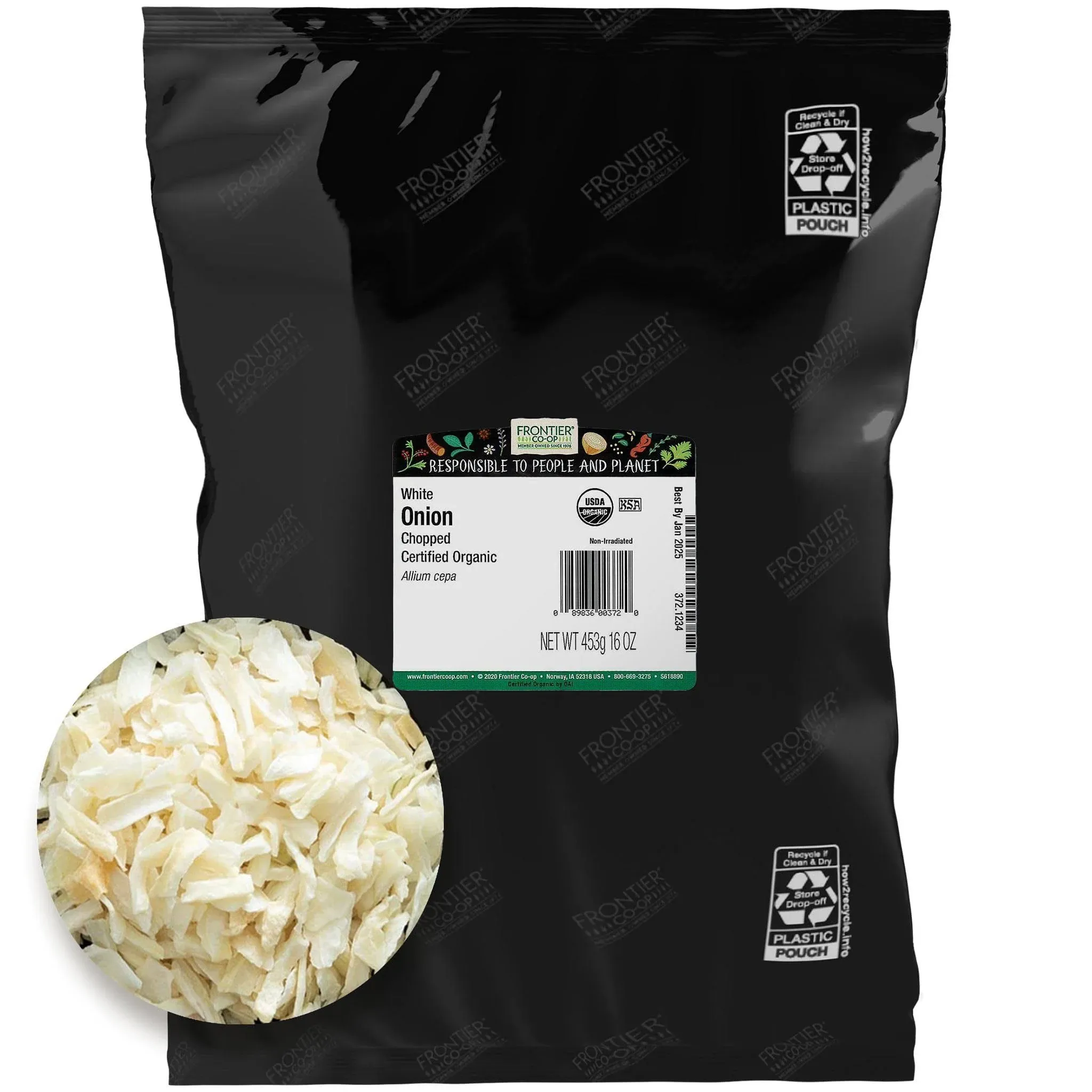 Frontier Natural Products Organic White Onion Flakes - 16 oz bag