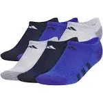 Boys Adidas 6-Pk. No-Show Socks, Boy's, Size: 8-9.5, Heather Blue