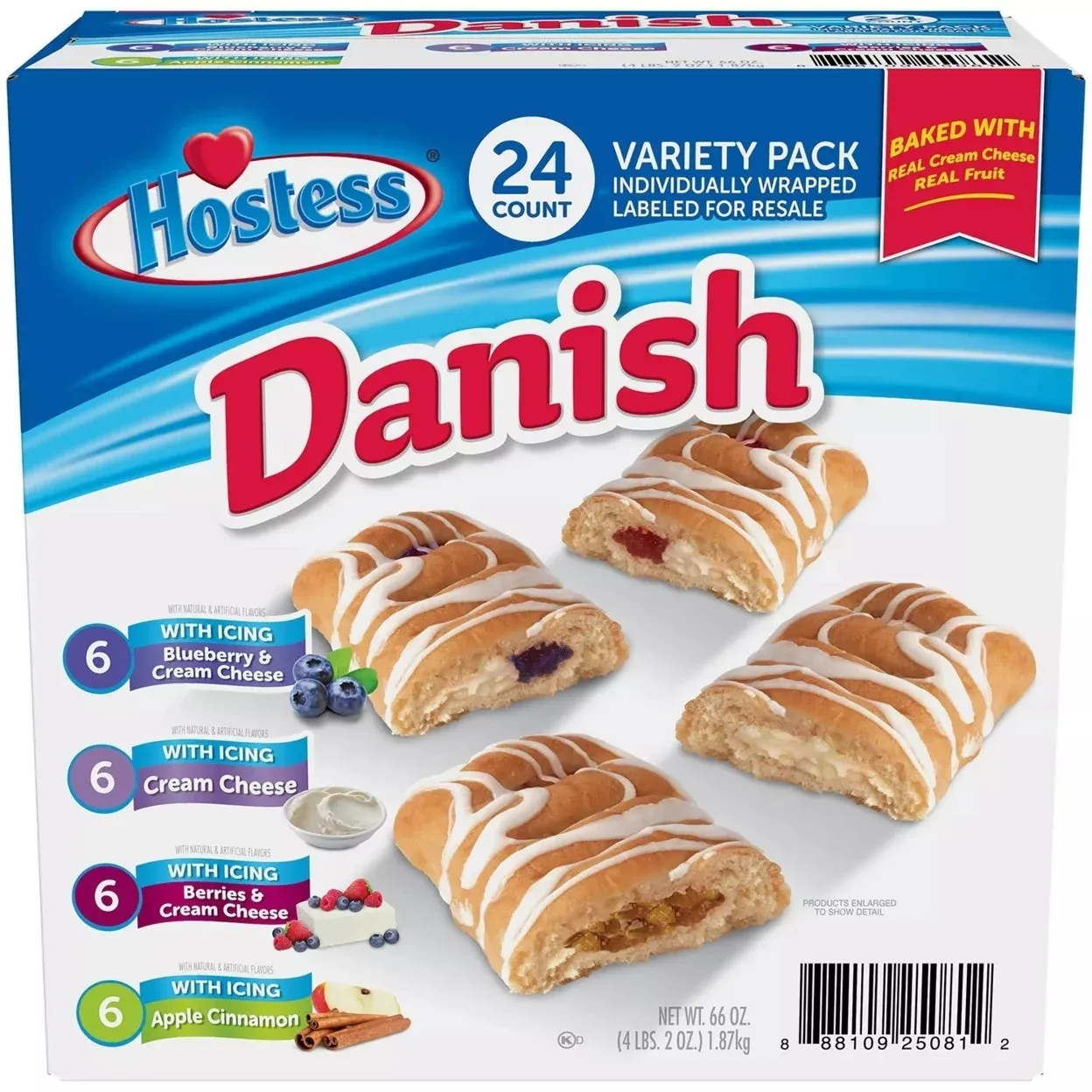 Hostess Danish Claw Variety Pack - 24 ct