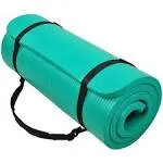 BalanceFrom Fitness GoCloud 1" Thick Exercise Mat w/Carrying Strap, Green (Used)