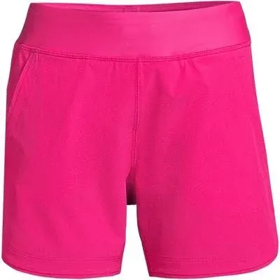 Women's 5" Quick Dry Swim Shorts with Panty - Lands' End - Pink - 2