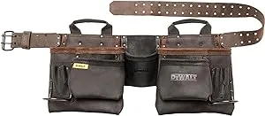 DEWALT Leather Tool Belt, Durable, 11 Pocket Professional Belt (DWST550112)