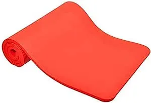 BalanceFrom Fitness GoCloud 1" Extra Thick Exercise Mat w/Carrying Strap, Red