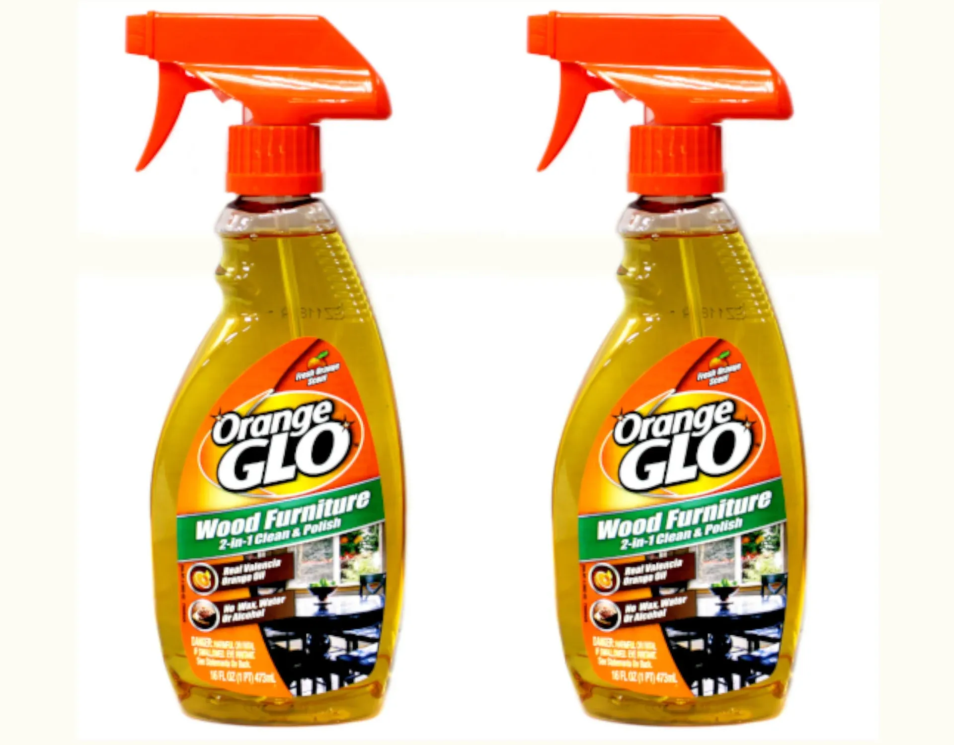 Orange Glo Wood Furniture 2-in-1 Clean & Polish 16 Ounce - Pack of 2