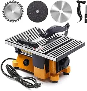 4" 60W Mini Table Saw Top Cut Off Miter Saw for Precision Cut Metal Wood Frame Molding