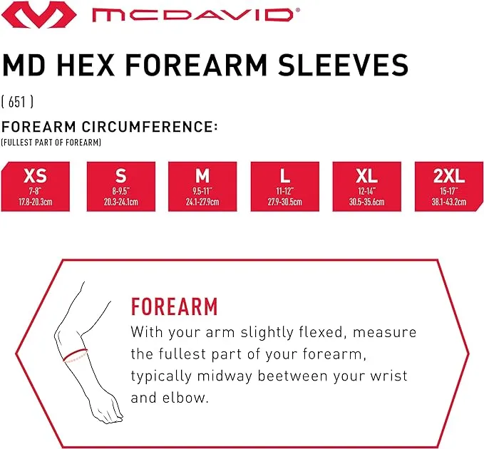 McDavid Hex Forearm Sleeves, Black