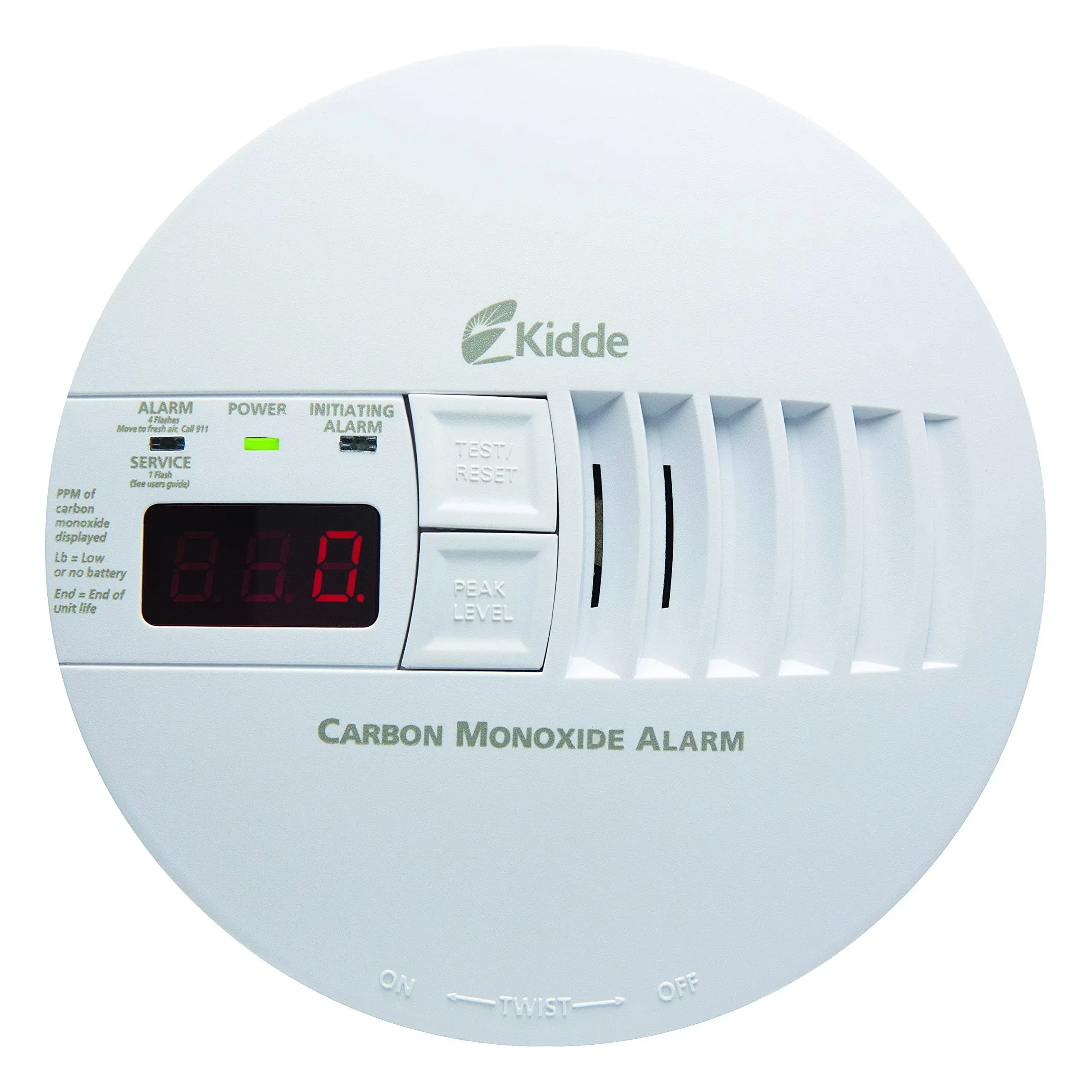 Kidde AC Hardwired Operated Carbon Monoxide Detector Alarm with Digital Displ...