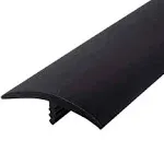 Outwater Plastic T-Molding 1-1/2 inch Black Flexible Polyethylene Center Barb Tee Moulding 12 Foot Coil