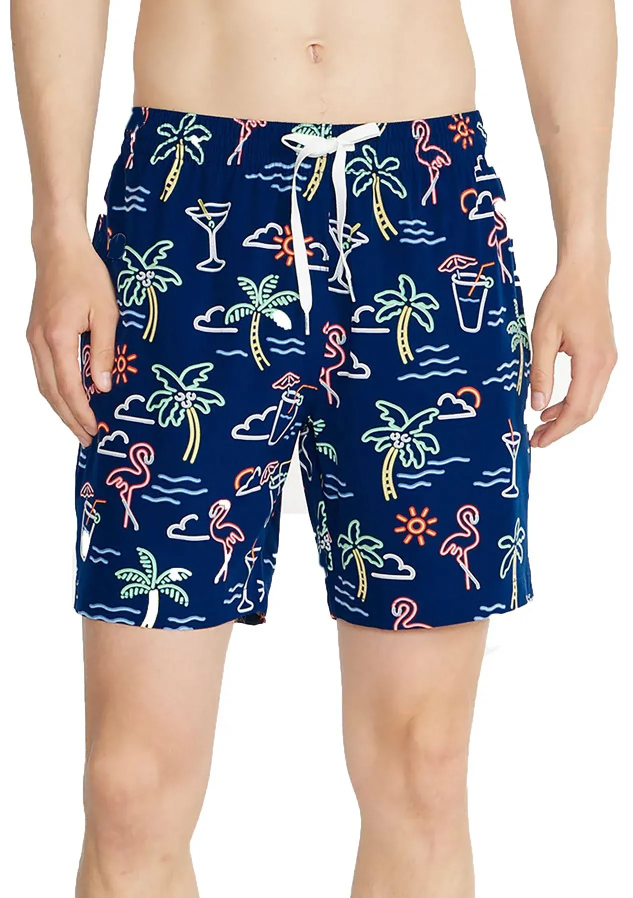 Chubbies Men's Classic 7" Swim Trunks, Large, Navy Blue