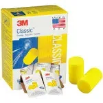 3M Classic Earplugs, Disposable, Pillow Pack, Ear Plugs for Sleeping, Snoring, Drilling, Grinding, Machining, Sawing, Sanding, Welding, 1 Pair