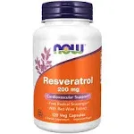 NOW - Natural Resveratrol 200 mg - 120 Veg Capsules