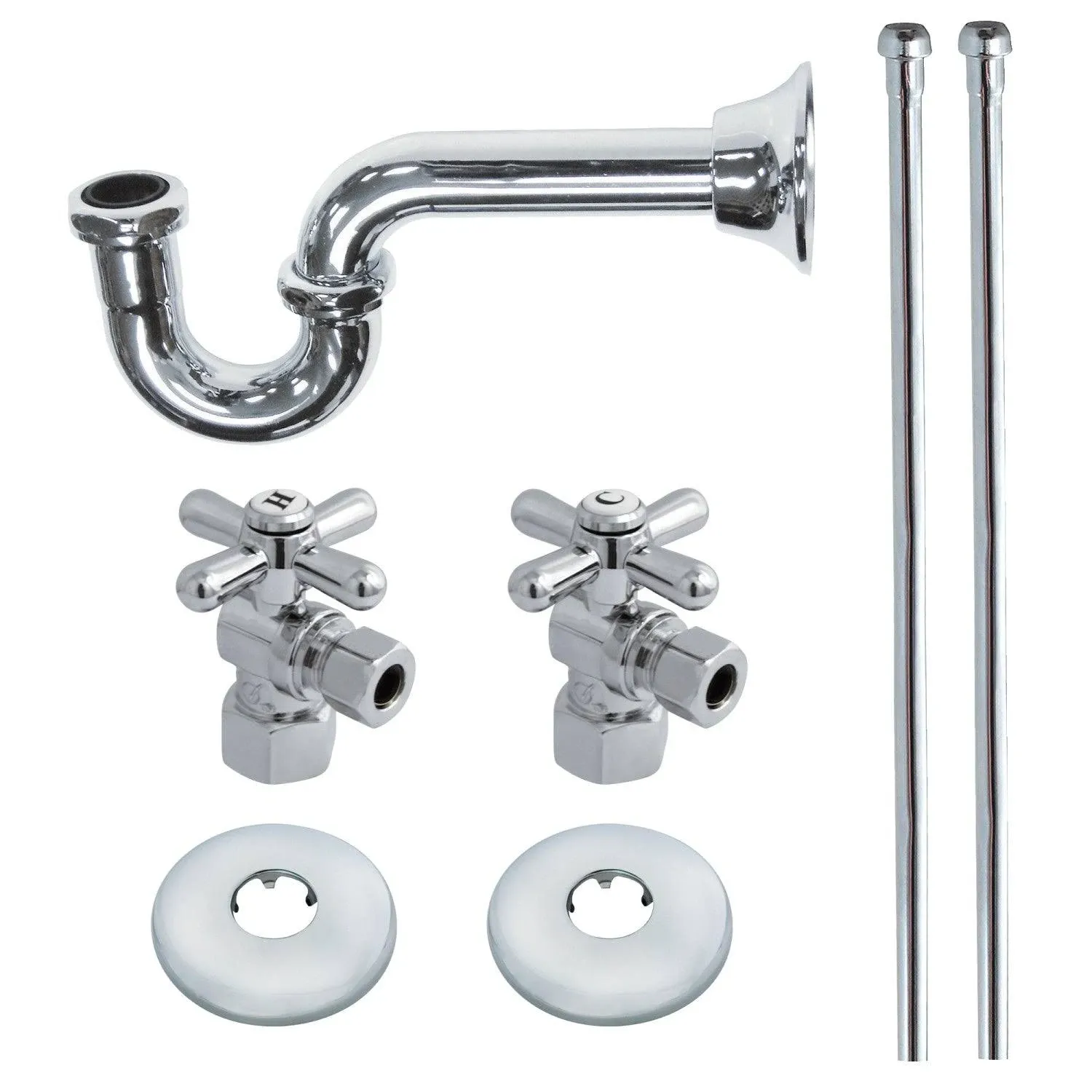 Kingston Brass KPK101P Plumbing Supply Kits Combo, 1/2" IPS Inlet, 3/8" Comp ...