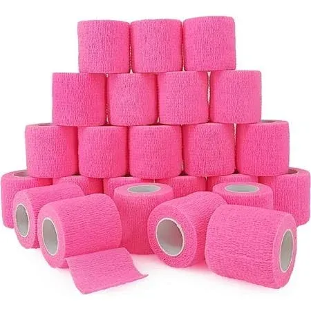 Pink Elastic Self Adhesive Bandage Wrap