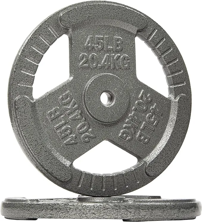 Cast Iron Plate Weight Plate for Strength Training and Weightlifting, Olympic or Standard, Multiple Sizes