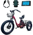 EMOJO Caddy Pro Fat Tire Electric Tricycle Hydraulic Disk Brakes Ebike Trike 7 Speed Pedal Assist 3 