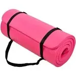 Thick Yoga Mat Fitness & Exercise Mat with Extra Carry Strap Non-slip Workout Gym Pilates Mat for Stretching & Floor Home Workout Outdoor Training, 1 Inch or 1/2 Inch