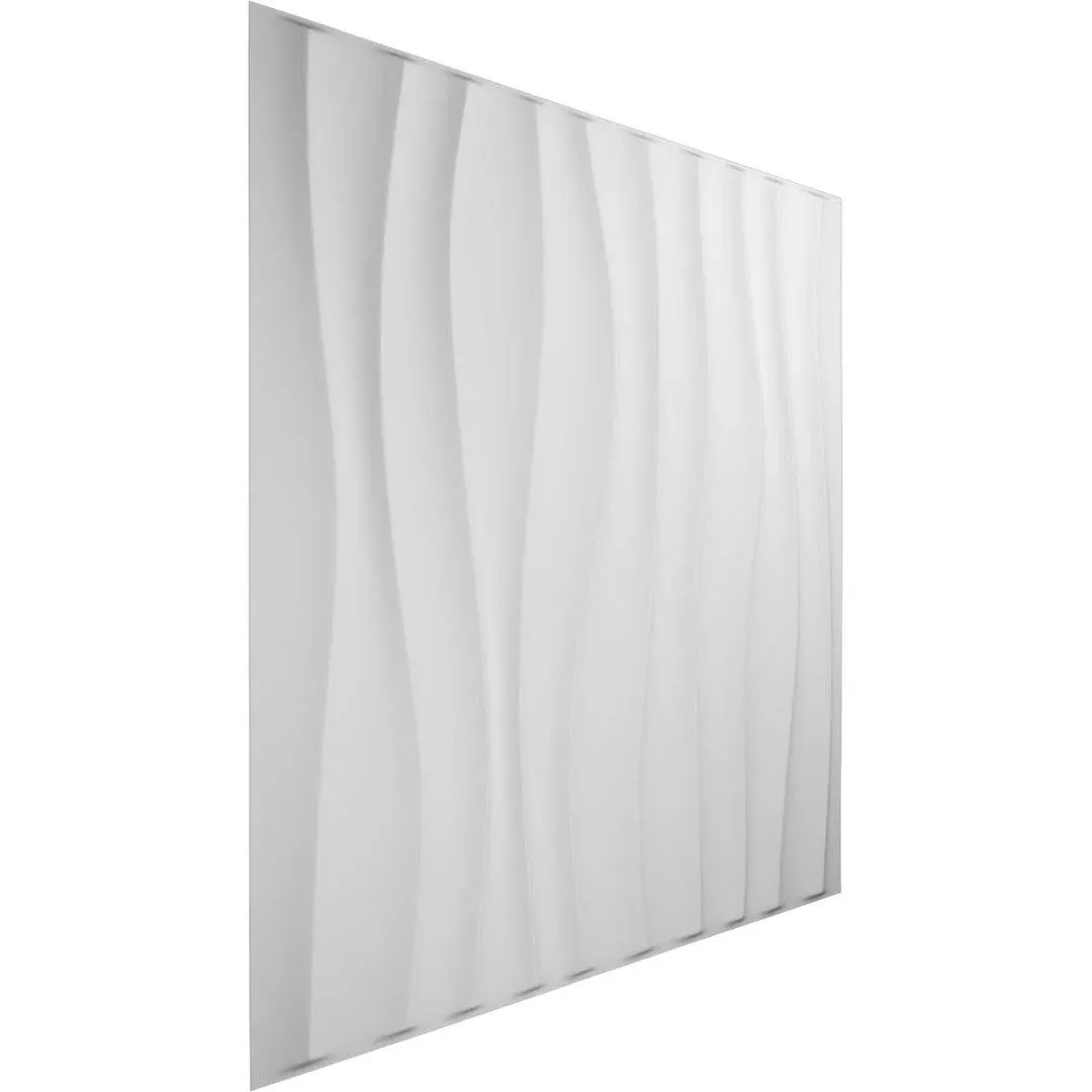 Shoreline EnduraWall Decorative 3D Wall Panel, White, 19 5/8"W x 19 5/8"H