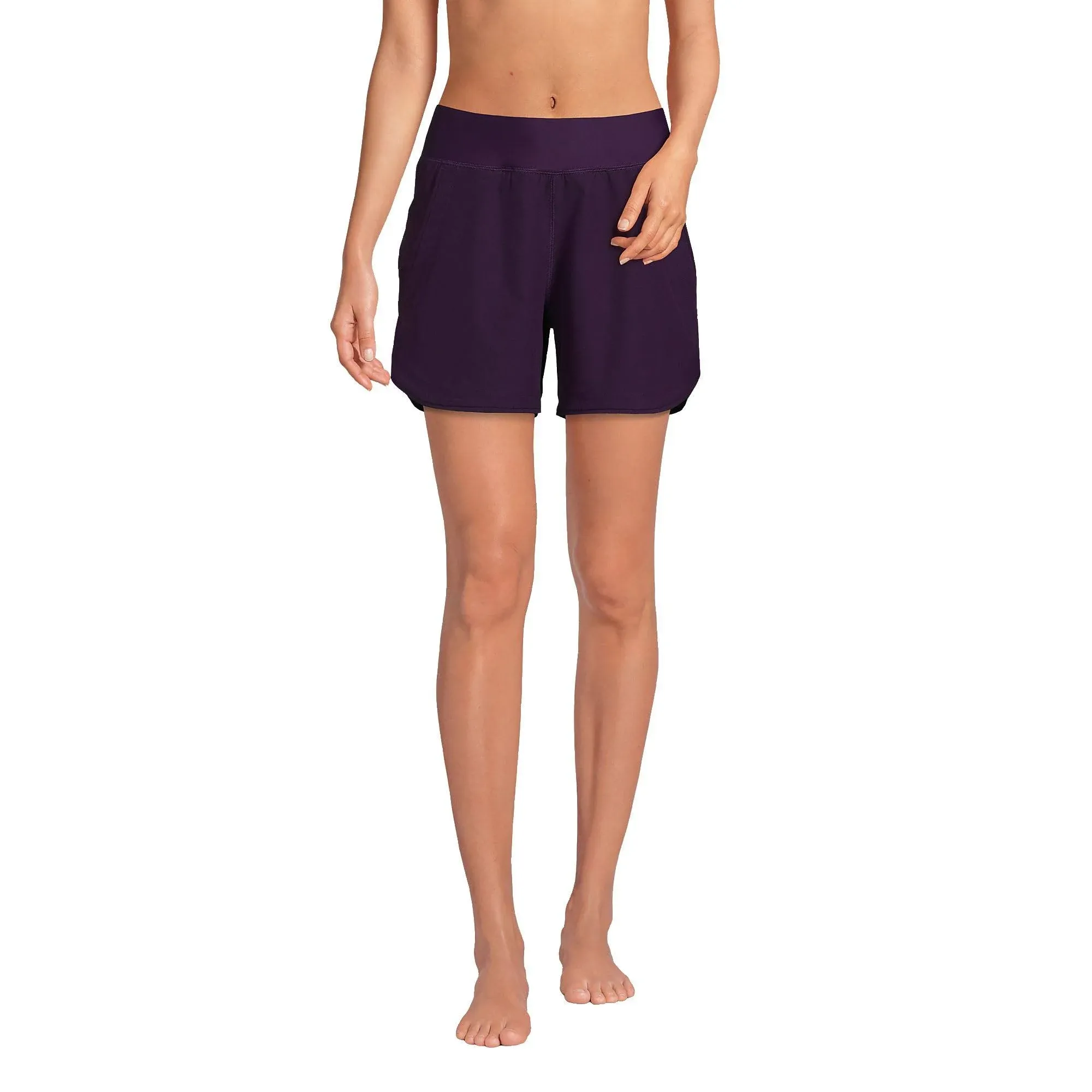 Women's Lands' End 5" Quick Dry Swim Shorts With Panty