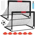 Kids Soccer Goals for Backyard Set - 2 of 4' x 3' Portable Soccer Goal Training Equipment, Pop Up Toddler Soccer Net with Soccer Ball, Soccer Set