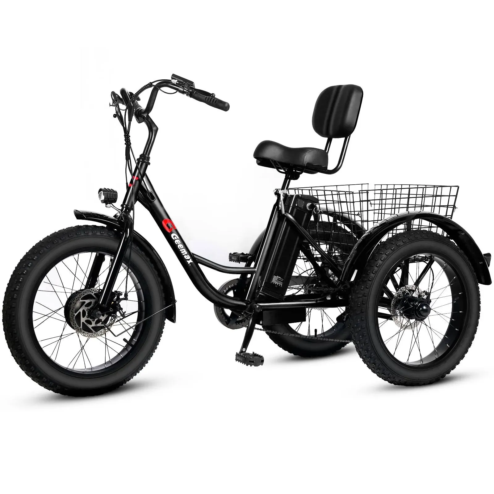 Geemax Electric Tricycle for Adults 20\\" x 4.0 Fat Tire 36V 350W 13Ah Lithium Battery UL Certified B