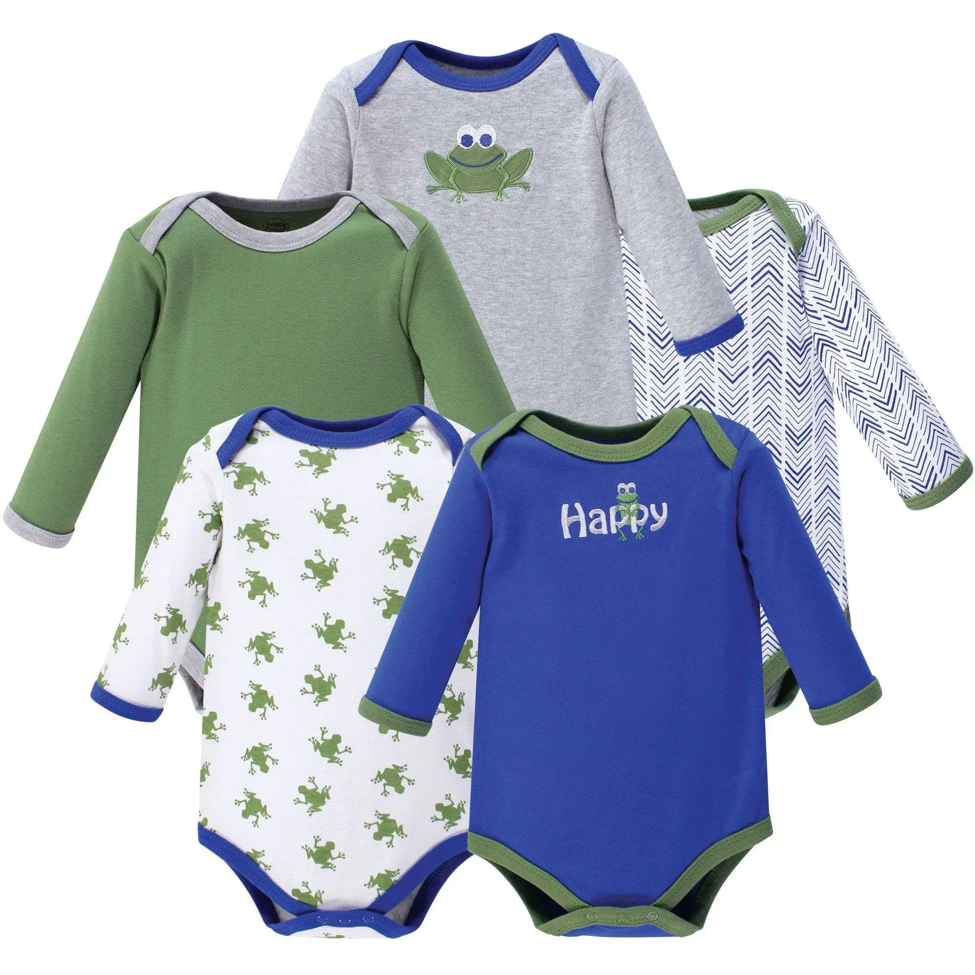 Luvable Friends Baby Cotton Long-Sleeve Bodysuits