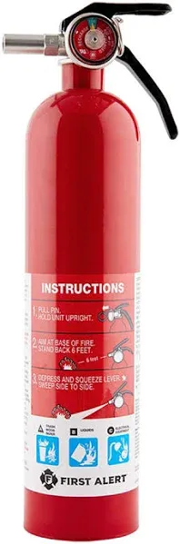 First Alert HOME1 2.5 lb ABC Standard Home Fire Extinguisher Rechargeable, Red