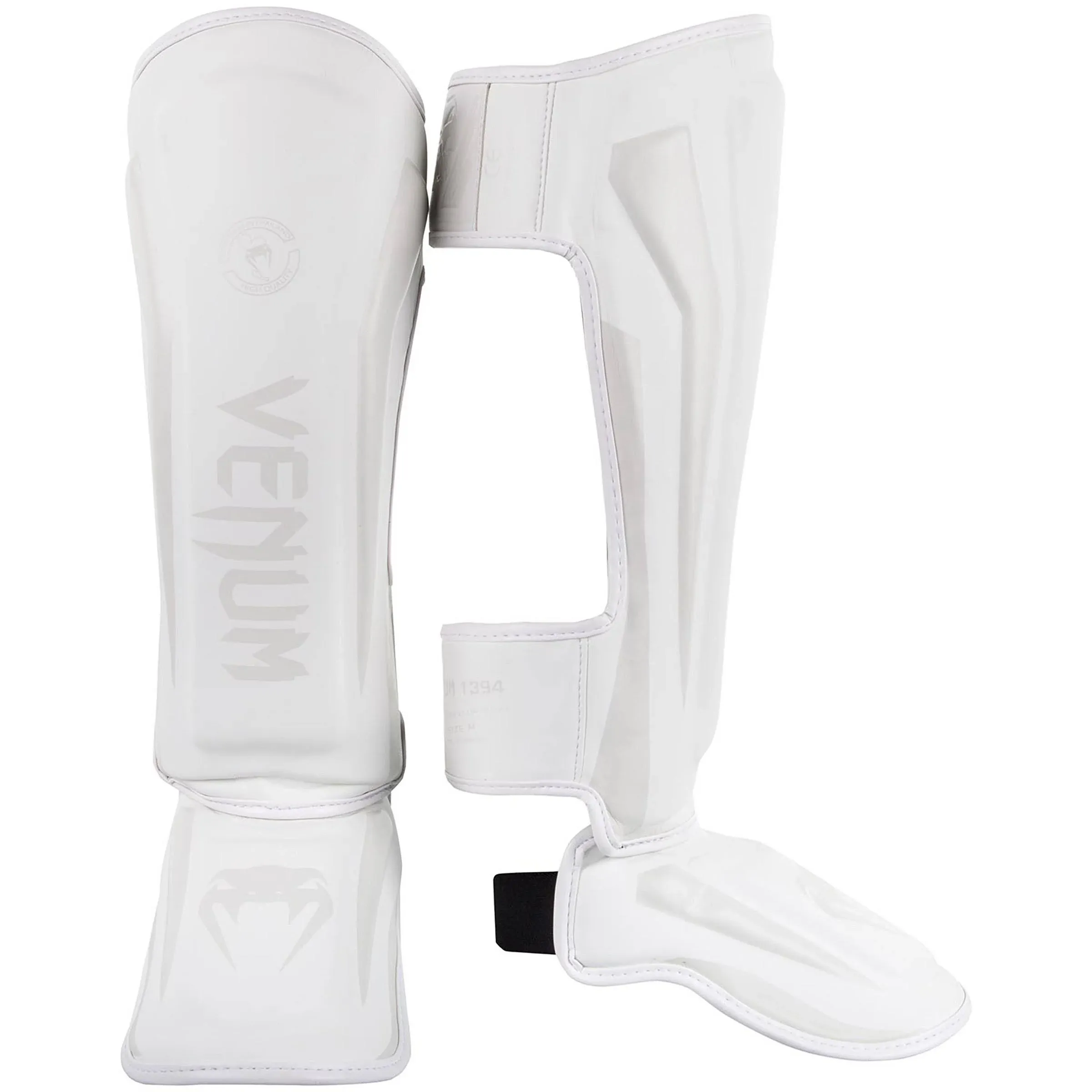 Venum Elite Standup Shin Guards, Medium, White/White