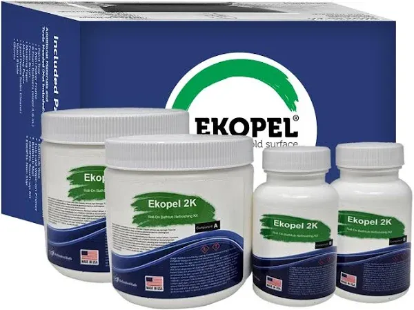 Best Seller - Roll On Ekopel Bathtub Refinishing Kit - Ultra Durable, No Odor,  New Easy Roll On Application