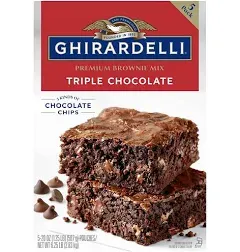 Ghirardelli Triple Chocolate Premium Brownie Mix 6 Pack 20 OZ each, Total 7.5 lb