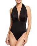 Norma Kamali Halter Low Back One Piece Swimsuit - Black