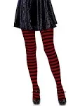 Leg Avenue Women's Nylon Striped Tights, Black/Purple, One Size