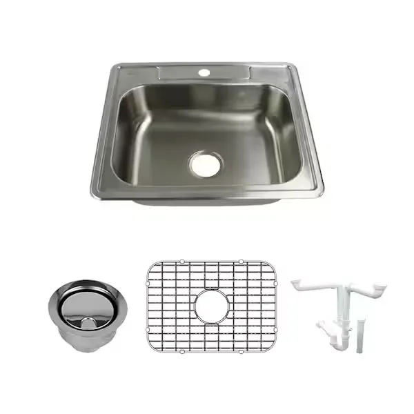 Transolid Select Stainless Steel Single Bowl Kitchen Sink Kit 22"x25"x7"