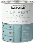 Rust-Oleum 331050 Milk Paint, Highland Blue, 1 qt