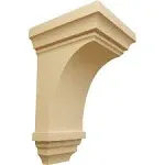 Ekena Millwork CORW03X03X06JERW 3 1/2"W x 3 3/4"D x 6"H Mini Jefferson Wood Corbel, Rubberwood